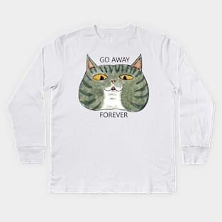 Go-Away Cat Kids Long Sleeve T-Shirt